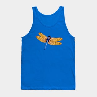 Blue and Gold Dragonfly Tank Top